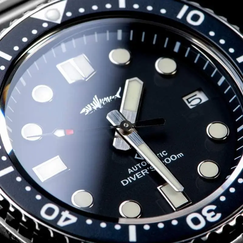 
Ready to Ship Stainless steel japanese NH36 Automatic sapphire glass shark 007 dive watch 