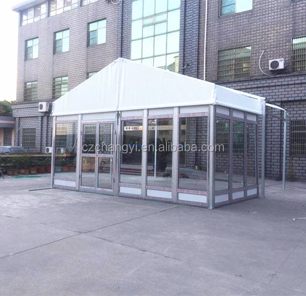 Outdoor Aluminium Garden Clear Span Tent With Glass Wall And Door - Buy ...