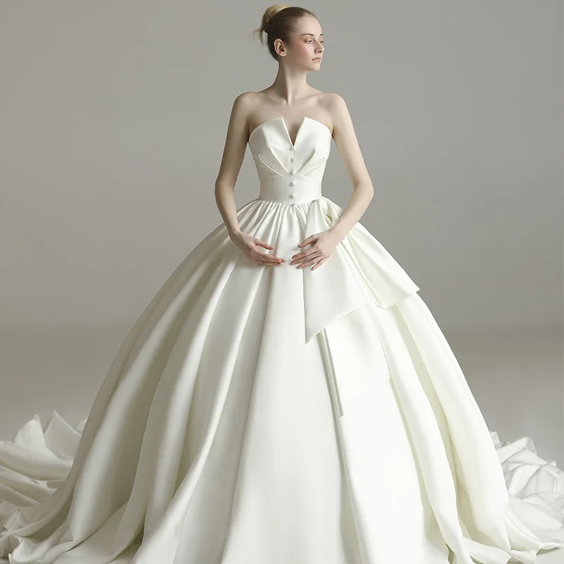 

Sexy Wrap Sleeveless Bride Dress White Strapless Crop Wedding Dress for bride plus size for big woman, Optional wedding gown