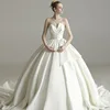 Sexy Wrap Sleeveless Bride Dress White Strapless Crop Wedding Dress for bride plus size for big woman