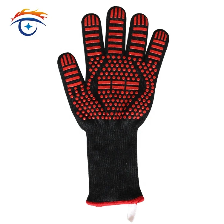 

Heat Resistant BBQ Silicone Cooking Kitchen Gloves Grilling Gloves For High Heat, Blue;black;red or customized