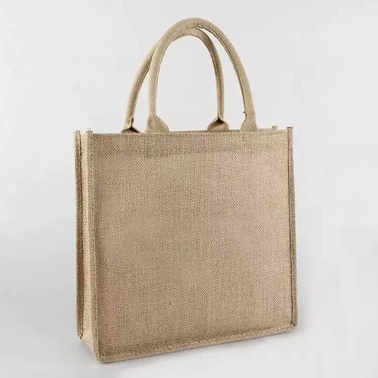 

Hot sale recyclable jute shopping tote bags customized jute bag