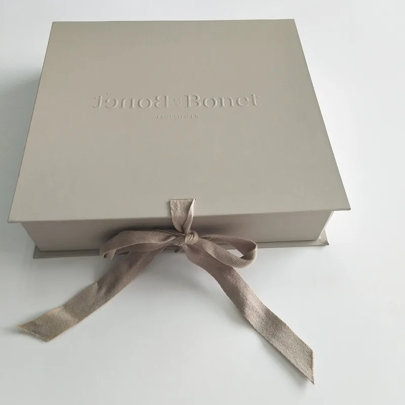 Custom Cardboard Collapsible Flip Top Gift Boxes With Ribbon Buy