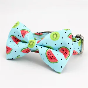 Image of Bow Tie Dog Collar , Personalized Engraved Dog Collar with All Metal Buckle