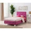 Pink Upholstered Full Panel Bed