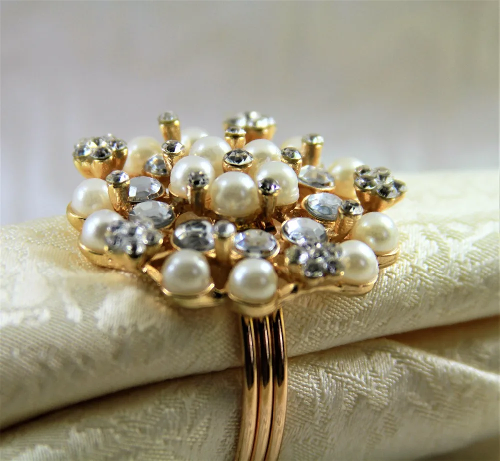 

Gemstone napkin rings for weddings square napkin holder made in china, Gold/silver/red/blue/etc