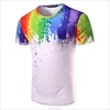 White Cotton 3D Funny Rainbow Design Short Tee New Model Men's T-shirt