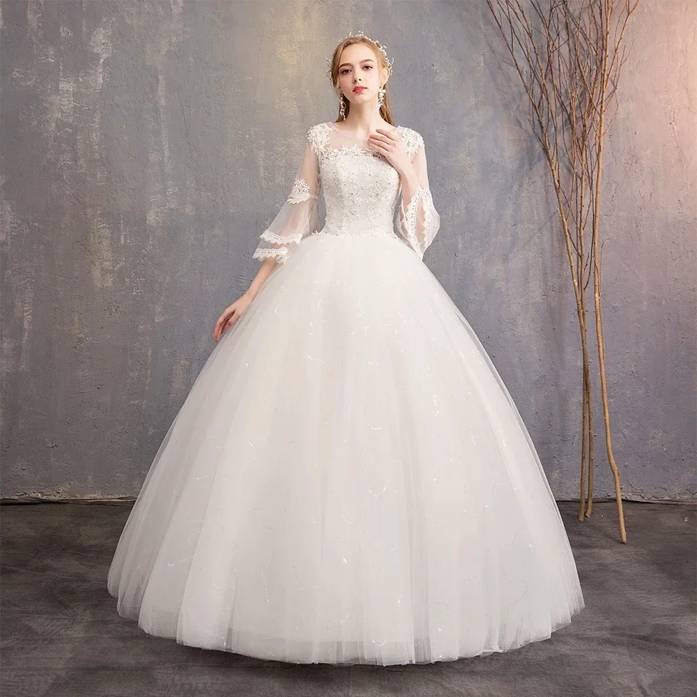 

2019 New Design Lace Elegant White Bridal Wedding Dress