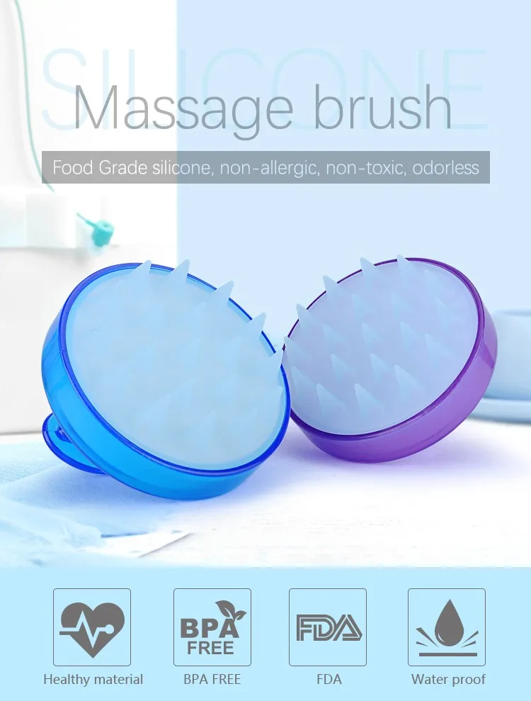 Wholesale Customized Logo Silicone Shampoo Hair Scalp Massage Brush