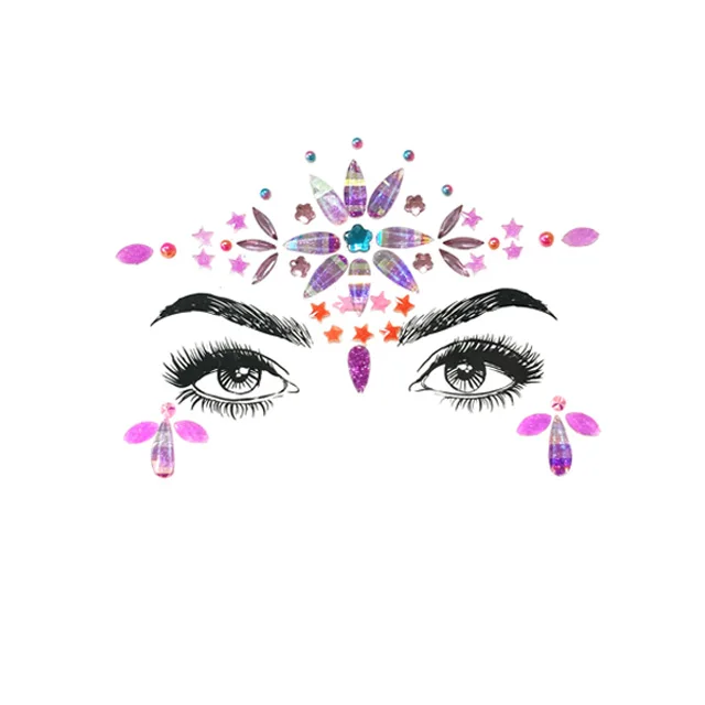 

Rave festival face jewels crystal rhinestone temporary tattoo stickers