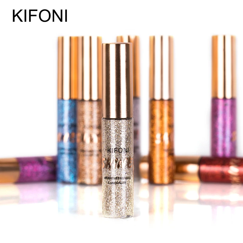 

KIFONI 8 Color Makeup Glitter Eyeliner metallic eyeliner Waterproof shimmer White Gold Silver Make Up Liquid eye liner, 8 colors