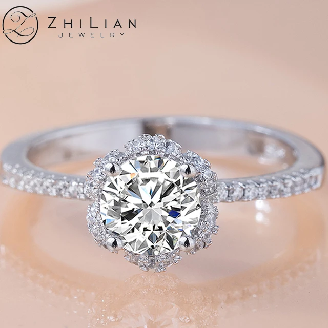

Custom design cheap price woman jewelry rings white wedding engagement diamond ring for women
