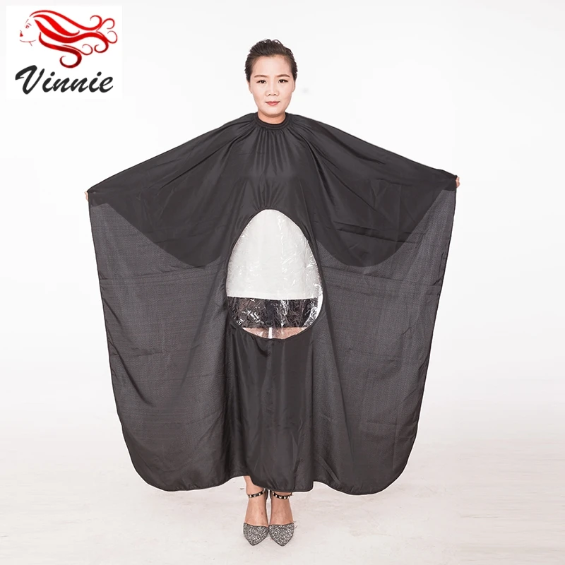 

New Style salon hairdressing cape hair cutting with window, White;black;yellow;blue;red;gray