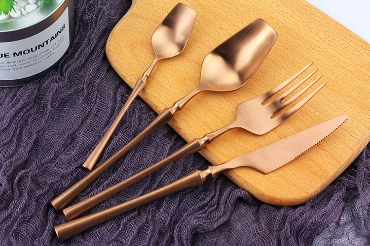 Wedding Souvenir Gifts For Guests Titanium Copper Knife Forks Spoons