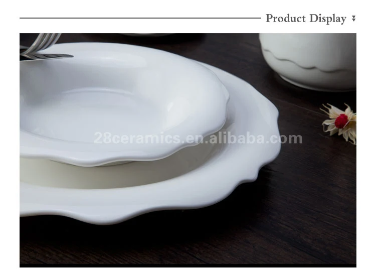 Hotel&restaurant wholesale ceramic white tableware dinnerware sets porcelain