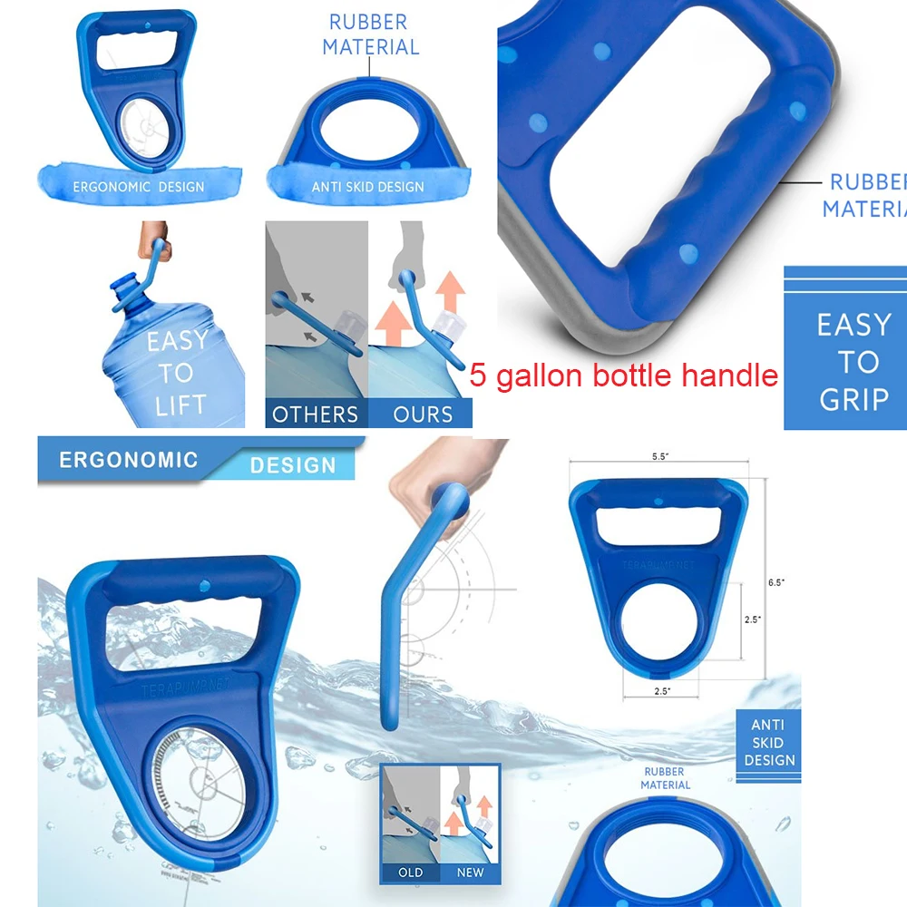 Rubberized Plastic Handle Grip For 5 Gallon Water Bottle Easy Lifting