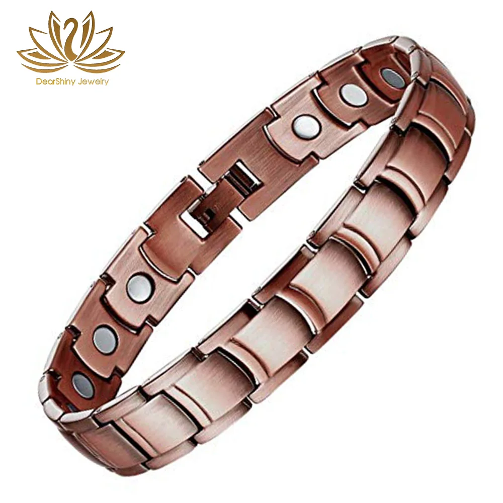 

Copper Bracelet Arthritis Copper Magnetic Bracelet 12mm Width 3500 Gauss Magnets Oval Panel Wholesale Custom Factory