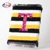 Glitter Customized T Letter Appliques Plush Journal Notebook
