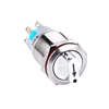 IP67 19mm 1NO1NC 2 position selector rotary metal switch push button