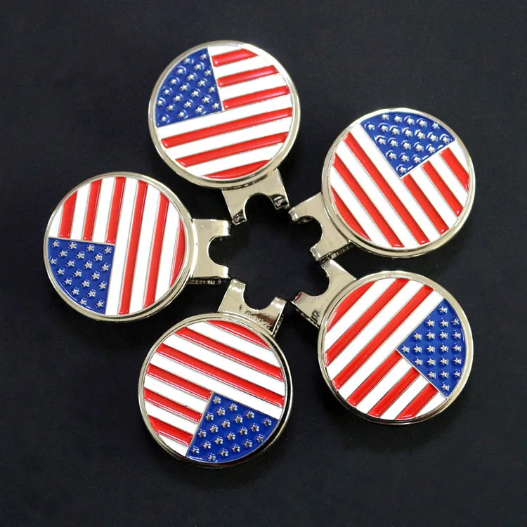 Engraved Usa Flag Golf Ball Markers United States Ball Marker For Hat ...