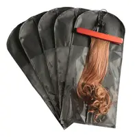 

Wig Hangers Hair Extension Carrier Storage Case Wig Stands Dust Proof Bag Black
