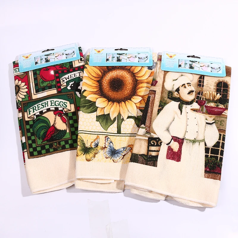 Custom Latest Style Home Hotel Kitchen Dish cloth Cotton Cleaning Cloth