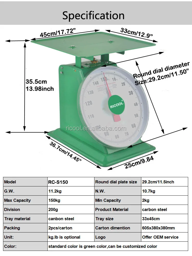 Omcan Products Dial Spring Scale with 22 lbs. Capacity, Each (10845)