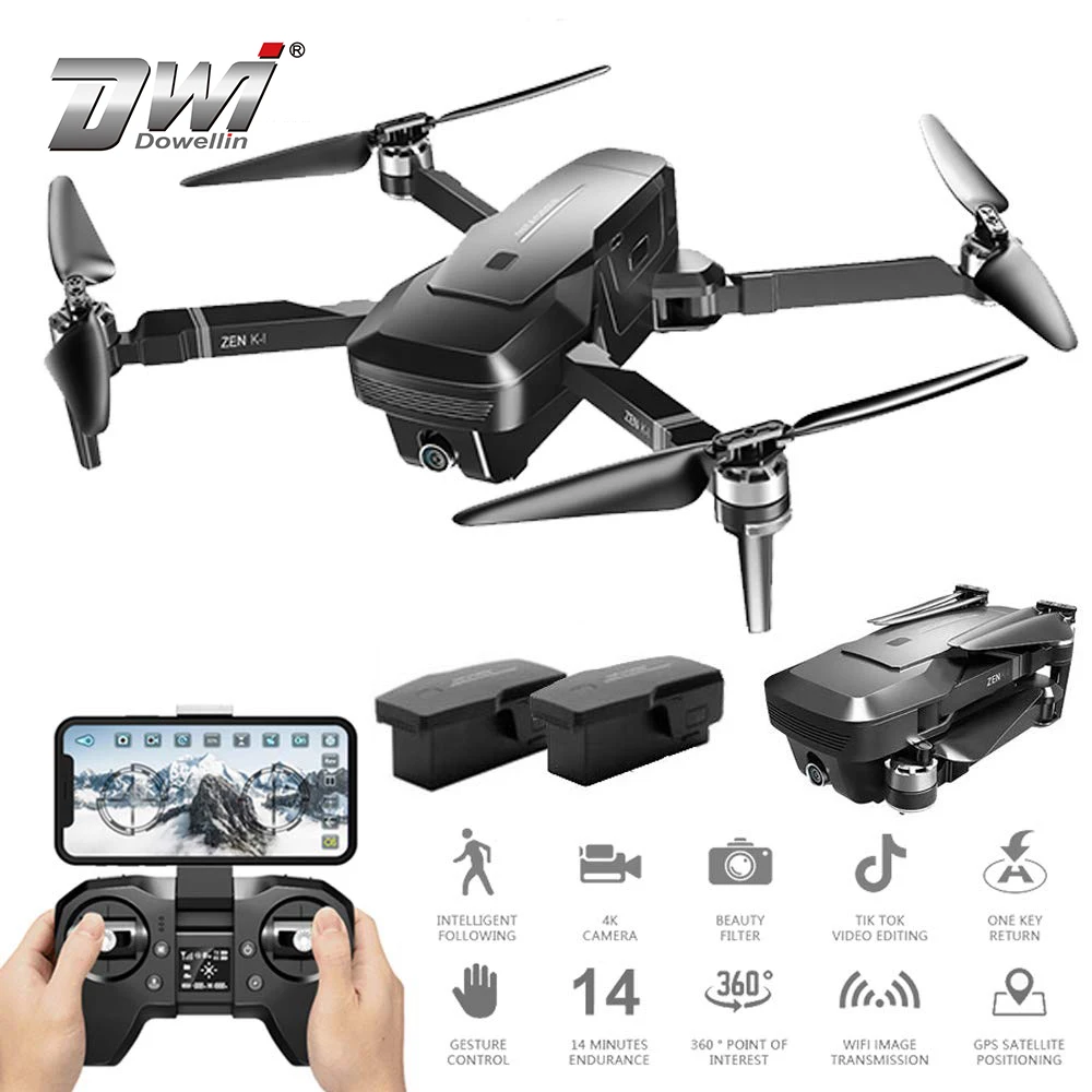 DWI 28 Mins Double Flight Time Visuo Zen K1 Drone Camera 4k HD with GPS