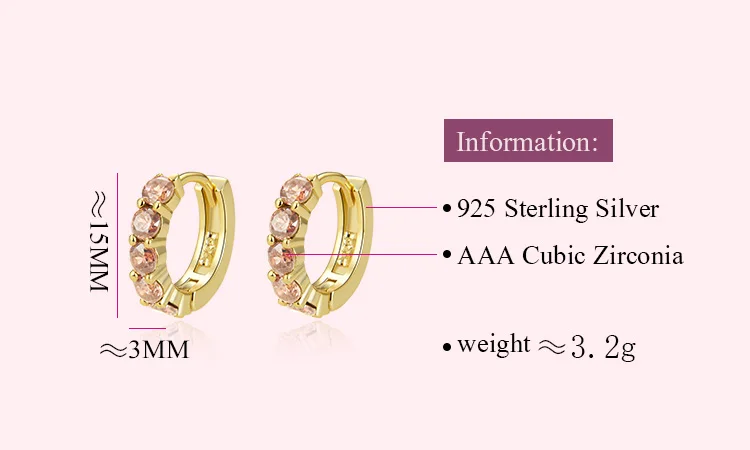 Poliva wholesale fashion 585 cz Zircon women jewelry 925 sterling silver 22k gold earing