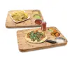 Extra Large 22" X 16" Moso Bamboo Kitchen Cutting Board and Butcher Block with Three Stainless Steel Bowls