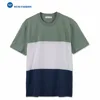 2017 Classic Style Three-Tone Tee Shirt Short Sleeve Daily Color Block Tee