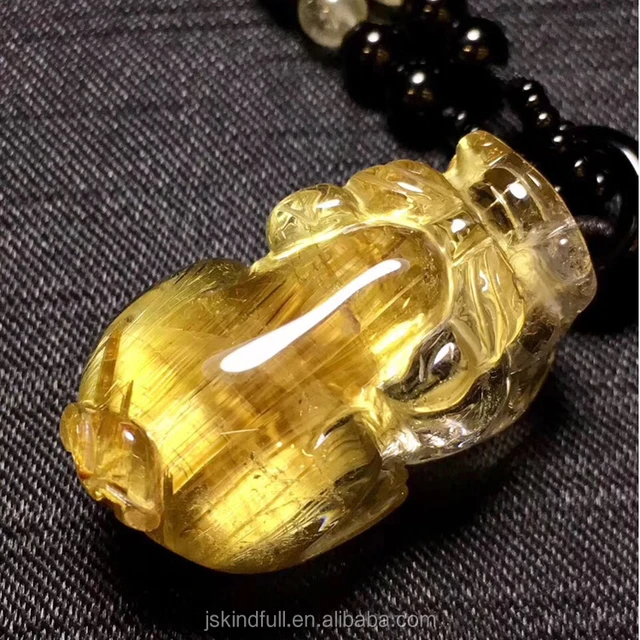Natural Tourmaline Hand Carving Purplish Red Ruyi \u5982\u610f Pendent with Chinese Knot Necklace