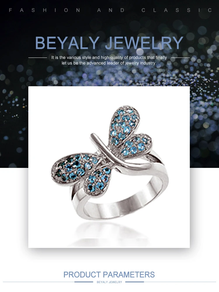 product-BEYALY-Luxurious Butterfly With Blue Zircon Pure Platinum Rings-img