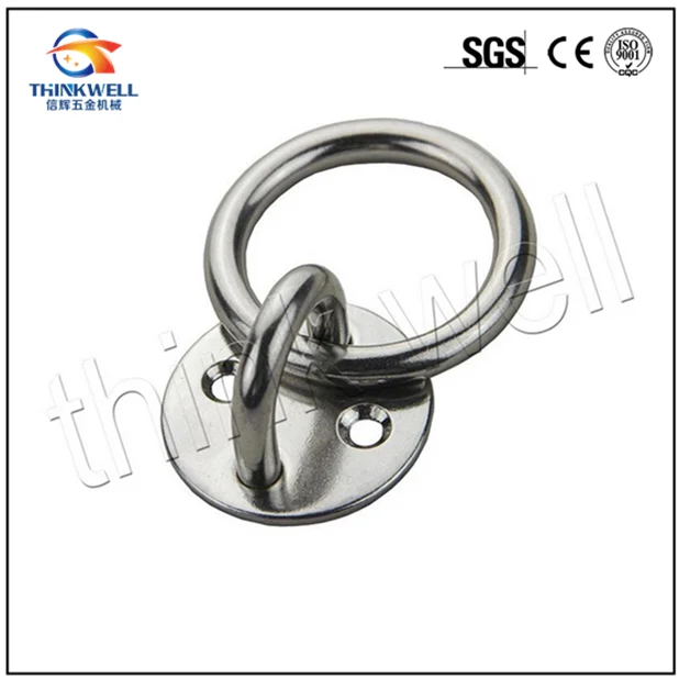 6MM Stainless Steel 316 Marine Grade Eye Plate (Pad Eye) - Square Design, Pack Of 2