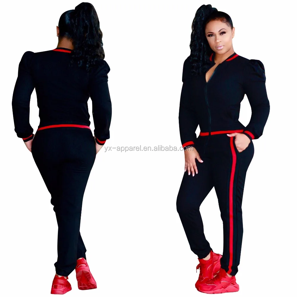 

Wholesale slim fit 2 piece set sports joggers tracksuit