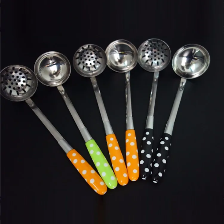 handle design stainless steel soup ladle draining ladle