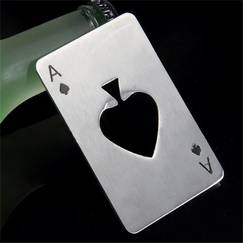 

Stainless Steel Opener Poker card ace bottle opener