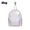 Front Iridescent Sequins Front Zip Pocket Two Interior Slip Pockets Satin Backing Adjustable Satin Straps Medium Backpack