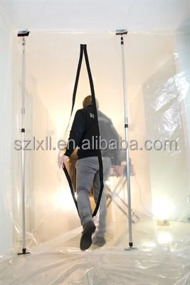 
4X 12ft (3.9M) pole Dust Barrier System with 2pcs adhesive zip and 2pc ceiling rail 