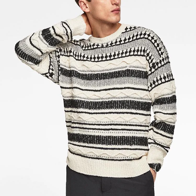 

Street Style Winter Loose Men's Jacquard Sweater