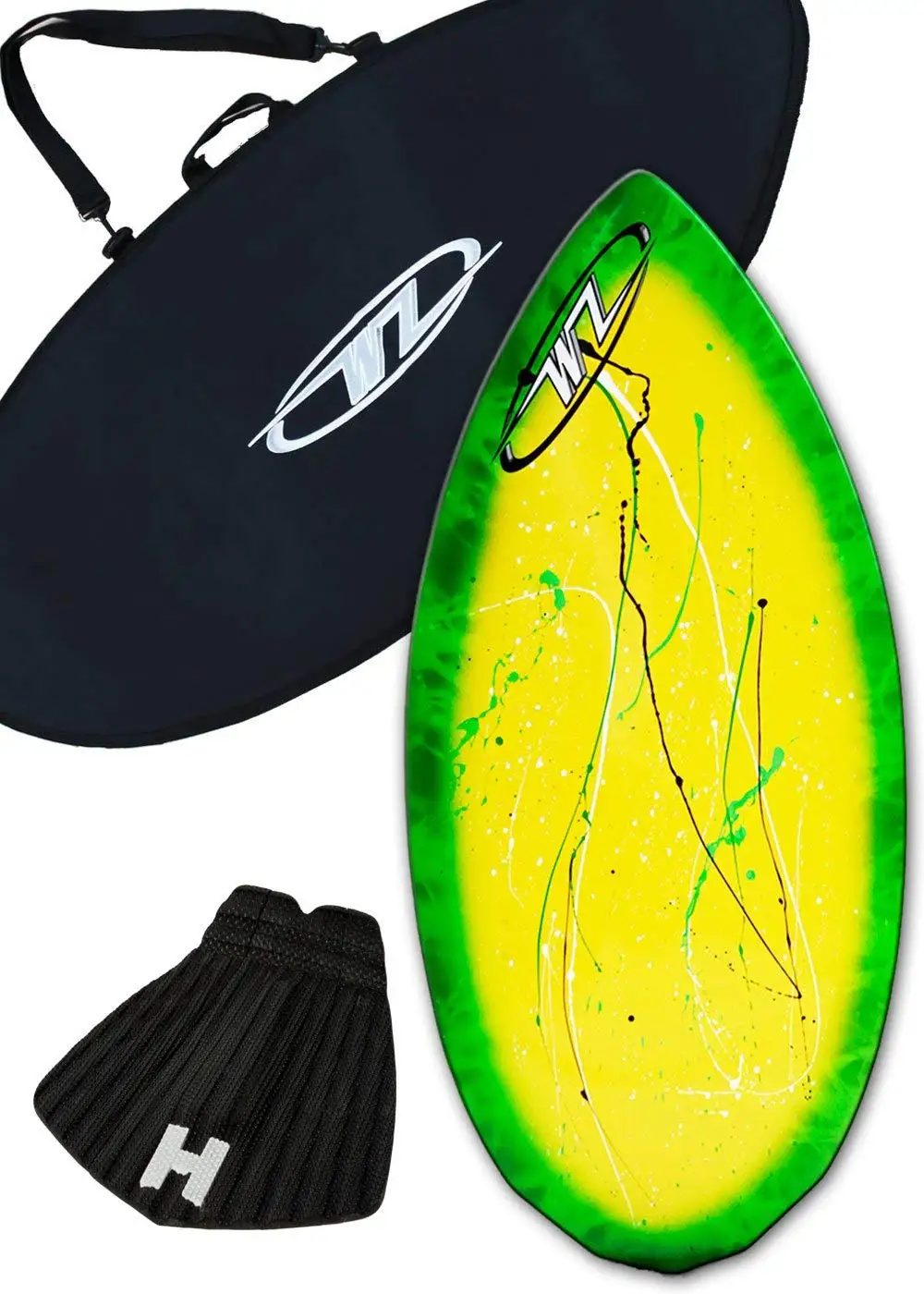 Blue 42 Fiberglass Wave Zone Edge plus Board Bag and/or Traction Pad Board + Traction Skimboard Package For Riders up to 130 lbs … 
