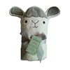 Baby infant organic bamboo shower hooded towel sheep pattern