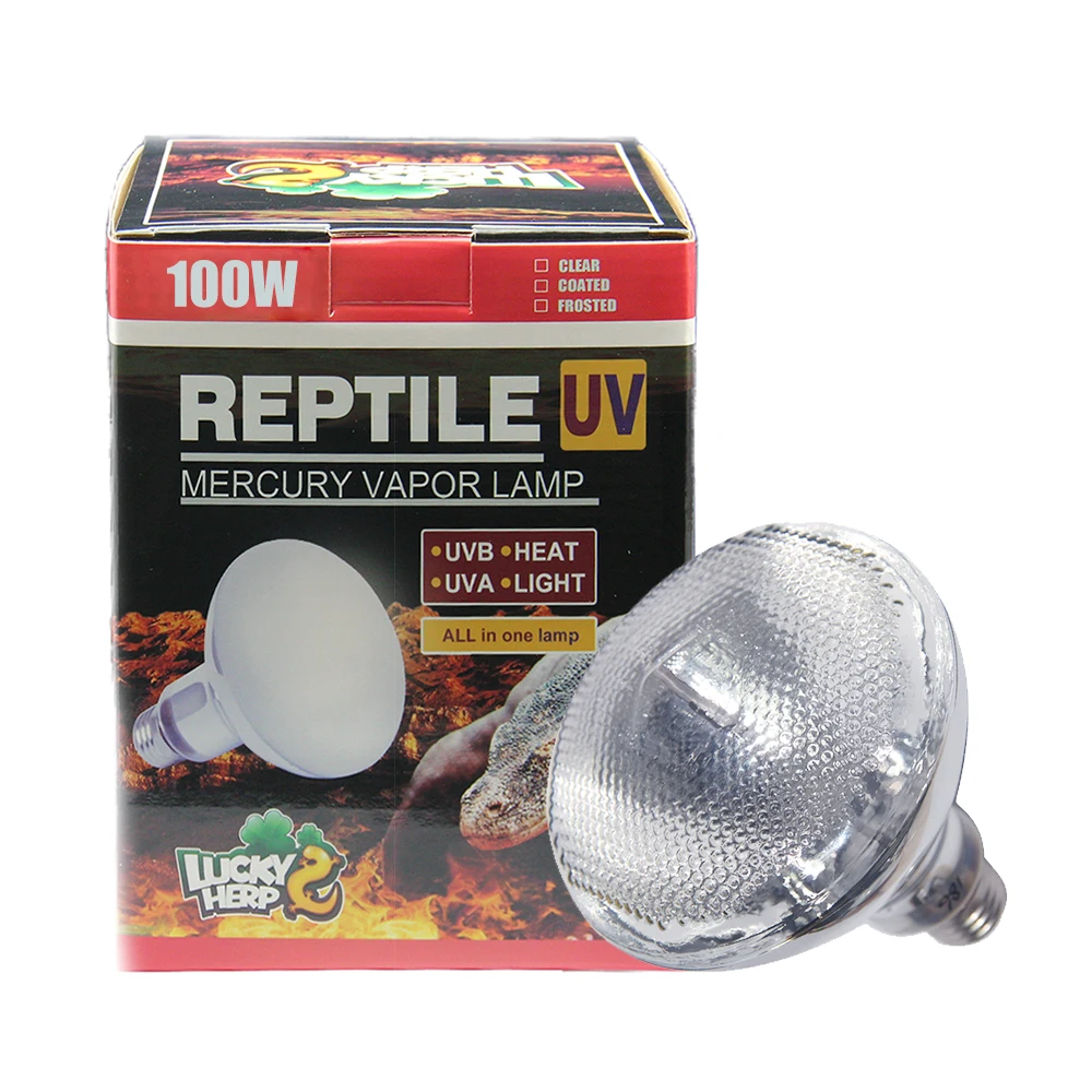 

Par38 100W self-ballasted reptile uva uvb light and heat mercury vapor bulb lamp for turtles and pets, White