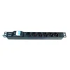 1U 6ways germany and Italy PDU with power indicator and circuit breaker