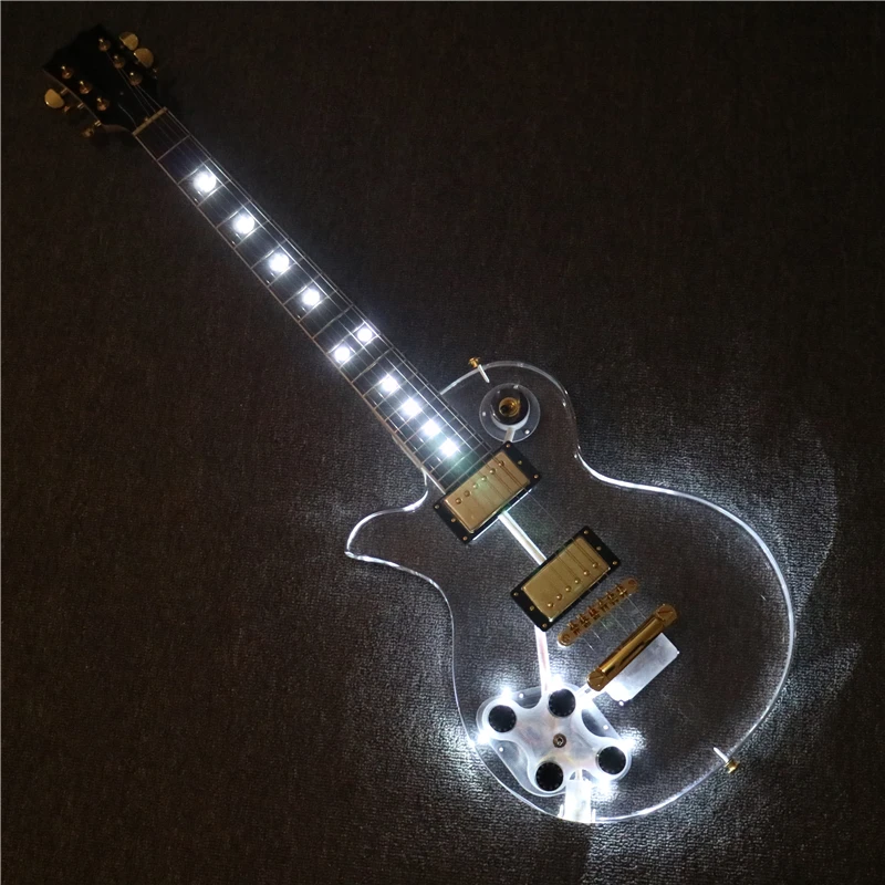

Afanti Music Acrylic Body Left hand Electric guitar with White LED lights (PAG-111)