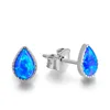 POLIVA Factory Source s925 Sterling Silver Jewelry Popular Drop-Shaped Stud Blue Opal Earrings