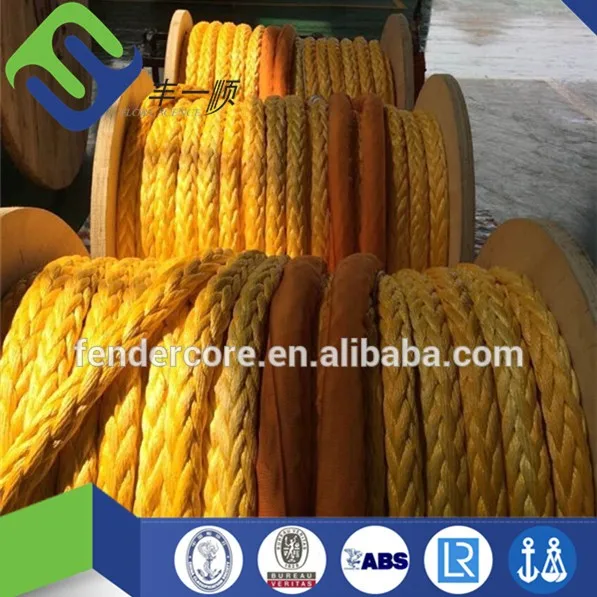 High tensile 12 Strand UHMWPE Rope 1.5mm Jacket Synthetic Winch  Rope