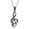 Fashion jewelry crystal music note pendant necklace