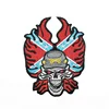 Custom slim fire resistant punisher skull 3D flock embroidery iron patch