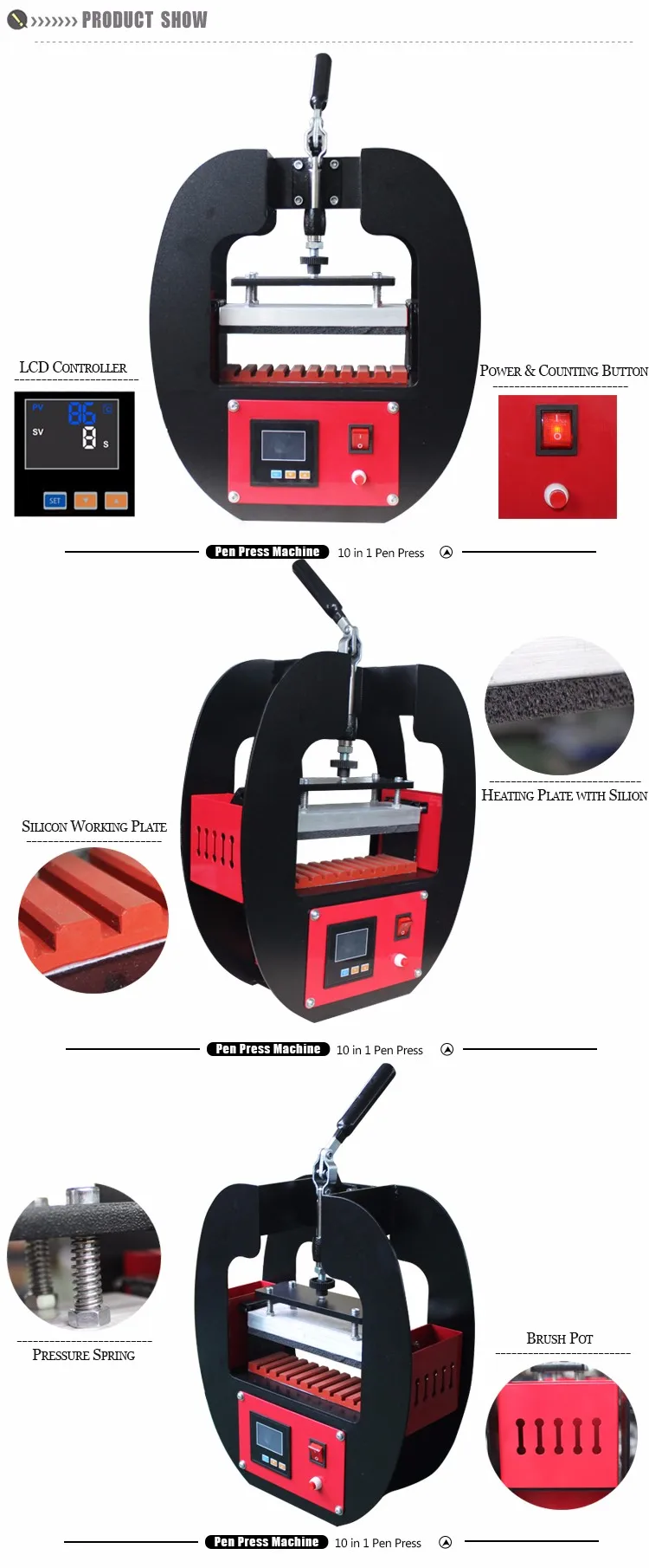 10in1 Pen Heat Press Machine For Plastic Sublimation Pen Wholesale Pen